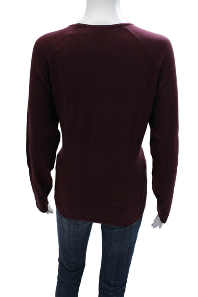 J. Mclaughlin Women Pullover Sweater Red Cotton Crew Neck Long Sleeve Size L