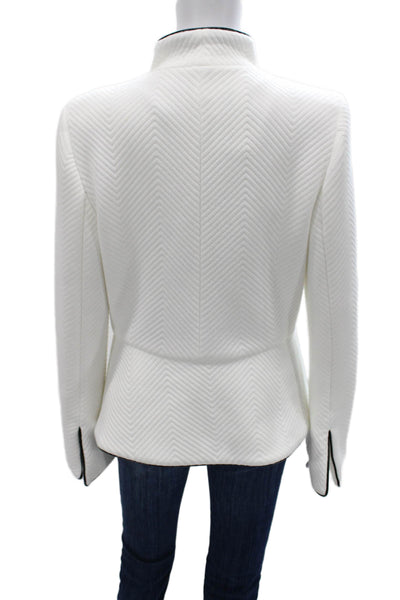 Jackie Rogers Womens Quilted Wool Blend Geometric Zip Long Sleeve Jacket Size M