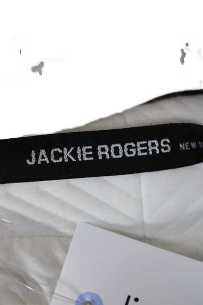 Jackie Rogers Womens Quilted Wool Blend Geometric Zip Long Sleeve Jacket Size M