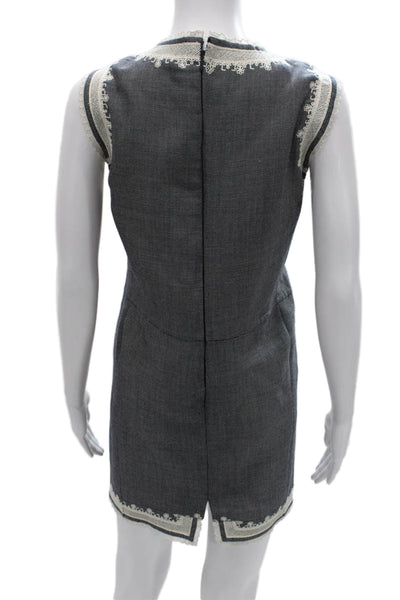 Oscar de la Renta Women Skirt Suit Gray Long Sleeve Polyester Size M