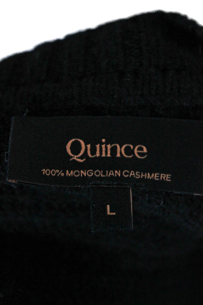 Quince Womens Cashmere V-Neck Black Vest Size L