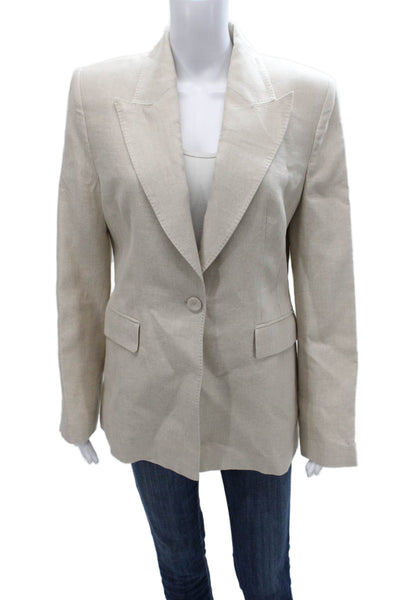 MNG Women Basic Jacket Beige Cotton Long Sleeve Size L