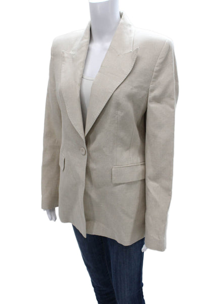 MNG Women Basic Jacket Beige Cotton Long Sleeve Size L