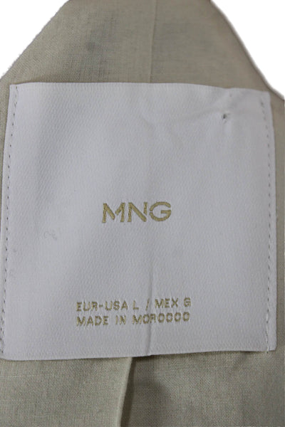 MNG Women Basic Jacket Beige Cotton Long Sleeve Size L