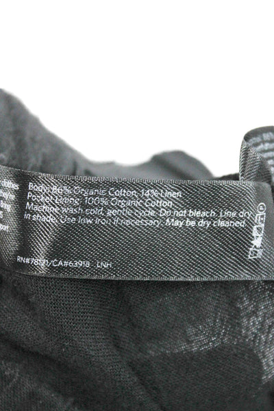 Eileen Fisher Women Cropped Black Organic Cotton Pull On Pants Size M