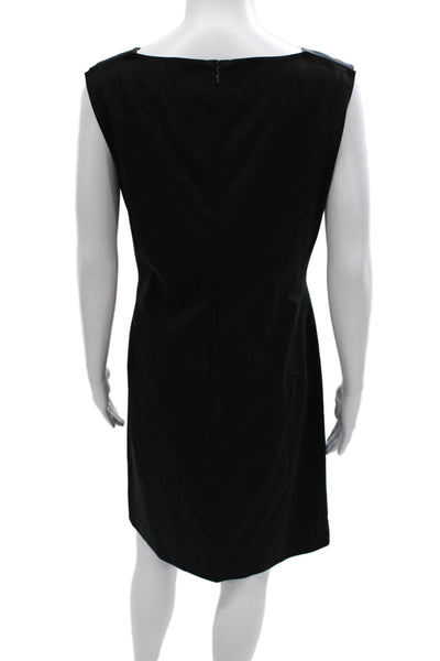Boss Hugo Boss Womens Black Virgin Wool Sheath Dress Boat Neck Sleeveless Size 8