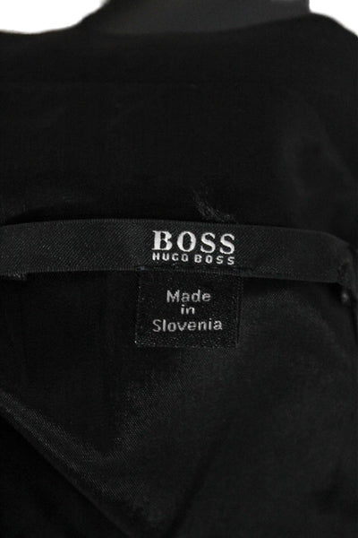 Boss Hugo Boss Womens Black Virgin Wool Sheath Dress Boat Neck Sleeveless Size 8