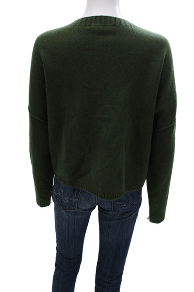 Margittes Womens Wool Green Cardigan Long Sleeve Round Neck Size L