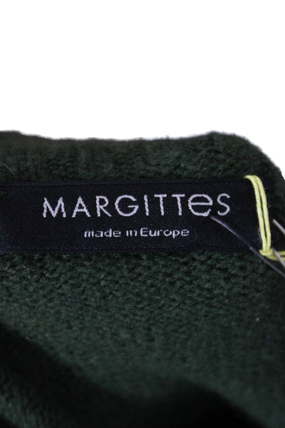 Margittes Womens Wool Green Cardigan Long Sleeve Round Neck Size L