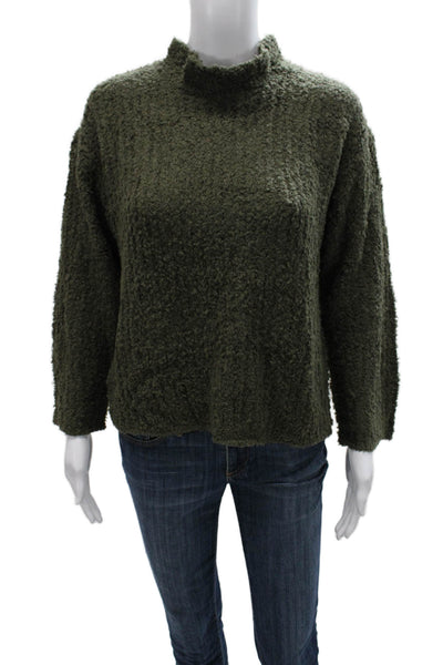 Bitte Kai Rand Womens Pullover Sweater Green Mock Neck Long Sleeve Size XS