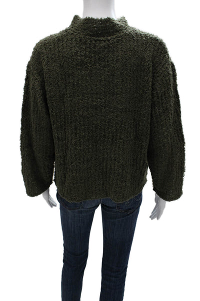 Bitte Kai Rand Womens Pullover Sweater Green Mock Neck Long Sleeve Size XS