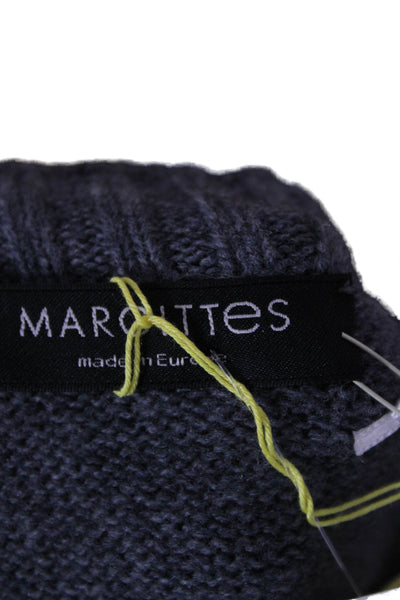 Margittes Women Cardigan Gray Merino Extrafine Wool Long Sleeve Size M