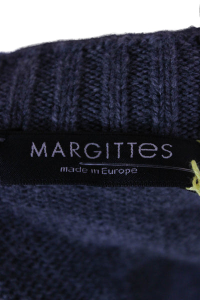 Margittes Womens Wool Cardigan Sweater Crew Neck Gray Long Sleeve Size XL