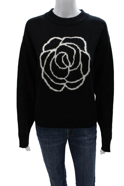 Alashan Women Pullover Wool Floral Crew Neck Long Sleeve Size XL