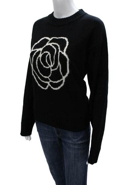 Alashan Women Pullover Wool Floral Crew Neck Long Sleeve Size XL