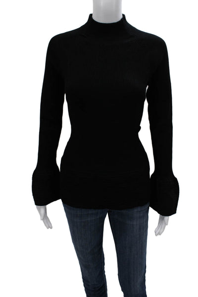 Bitte Kai Rand Women Black Viscose Mock Neck Pullover Sweater Long Sleeve Size L