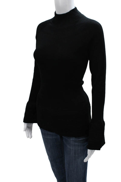 Bitte Kai Rand Women Black Viscose Mock Neck Pullover Sweater Long Sleeve Size L
