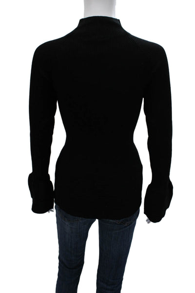 Bitte Kai Rand Women Black Viscose Mock Neck Pullover Sweater Long Sleeve Size L