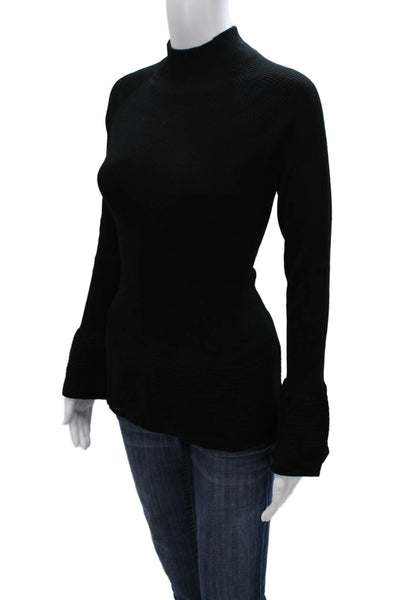 Bitte Kai Rand Women Pullover Black Mock Neck Long Sleeve Size M