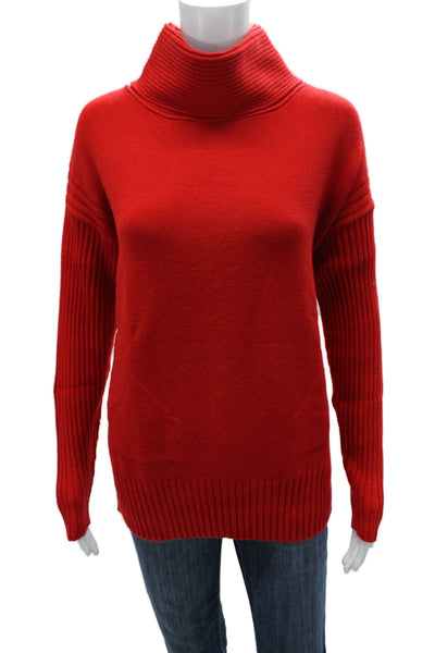 Renuar Womens Red Cowl Neck Pullover Sweater Long Sleeve 50% Viscose Size L