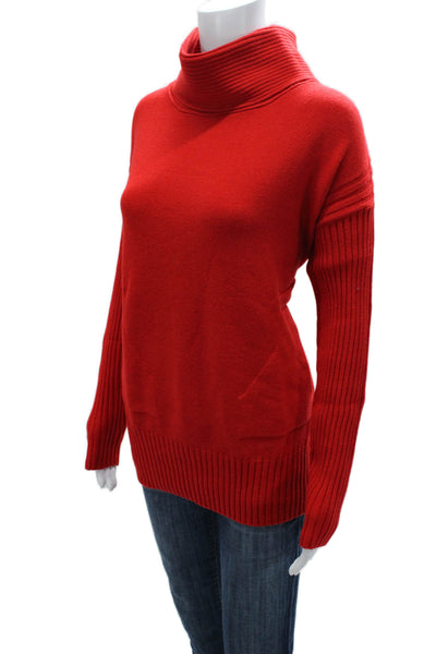 Renuar Womens Red Cowl Neck Pullover Sweater Long Sleeve 50% Viscose Size L