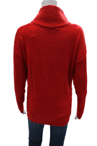 Renuar Women Cowl Neck Red Pullover Long Sleeve Solid Size 2X
