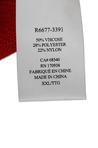 Renuar Women Cowl Neck Red Pullover Long Sleeve Solid Size 2X