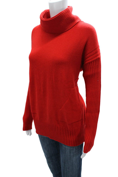 Renuar Womens Red Cowl Neck Pullover Sweater 50% Viscose Long Sleeve Size M