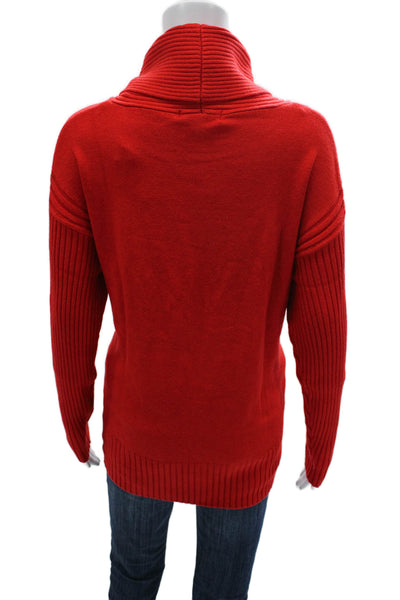 Renuar Womens Red Cowl Neck Pullover Sweater 50% Viscose Long Sleeve Size M