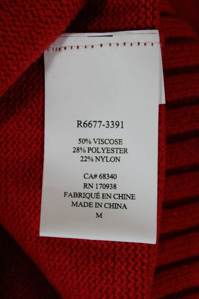 Renuar Womens Red Cowl Neck Pullover Sweater 50% Viscose Long Sleeve Size M