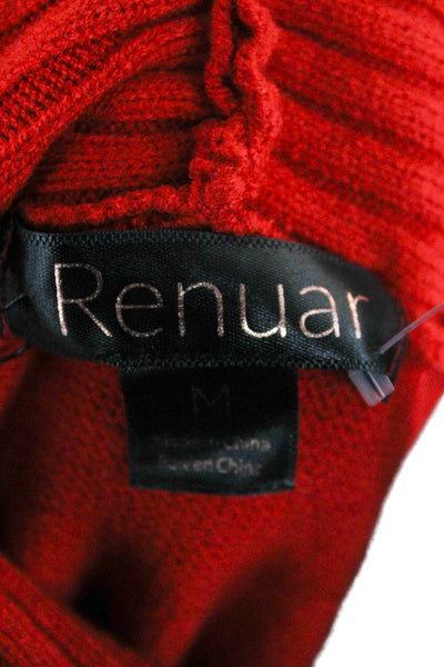 Renuar Womens Red Cowl Neck Pullover Sweater 50% Viscose Long Sleeve Size M