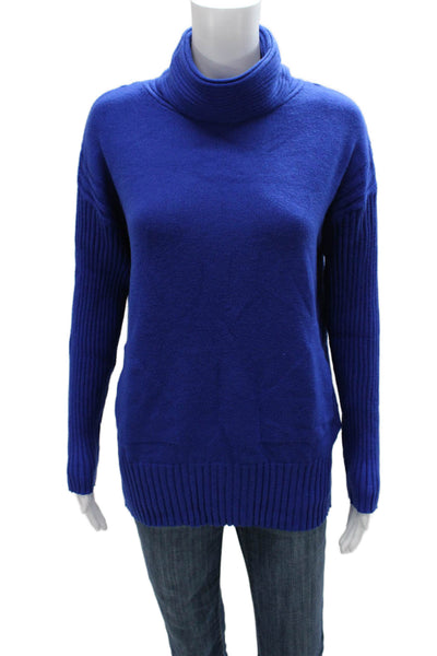 Renuar Women Cowl Neck Pullover Viscose Blue Long Sleeve Size XL
