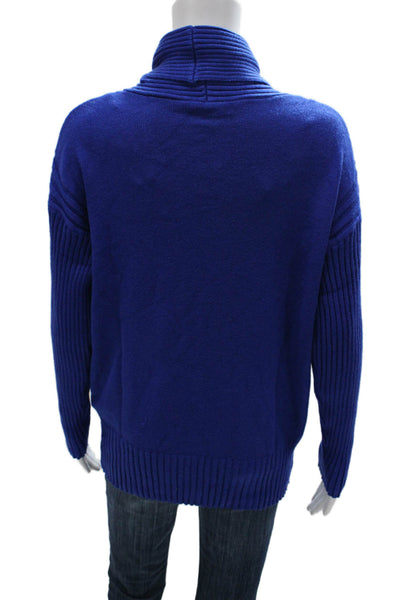 Renuar Women Cowl Neck Pullover Viscose Blue Long Sleeve Size XL