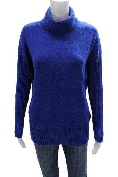 Renuar Womens Pullover Sweater Blue Cowl Neck Viscose Long Sleeve Size S