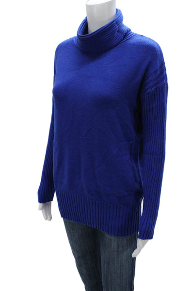Renuar Womens Pullover Sweater Blue Cowl Neck Viscose Long Sleeve Size S