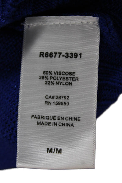 Renuar Womens Blue Cowl Neck Long Sleeve Pullover 50% Viscose Size M
