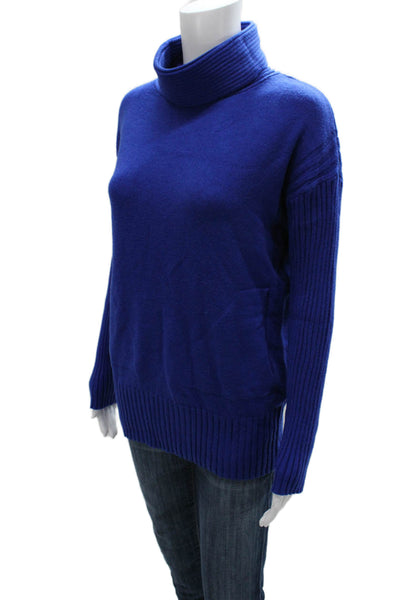 Renuar Women Turtleneck Pullover Sweater Blue Long Sleeve Size XS