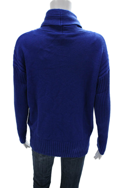 Renuar Women Turtleneck Pullover Sweater Blue Long Sleeve Size XS