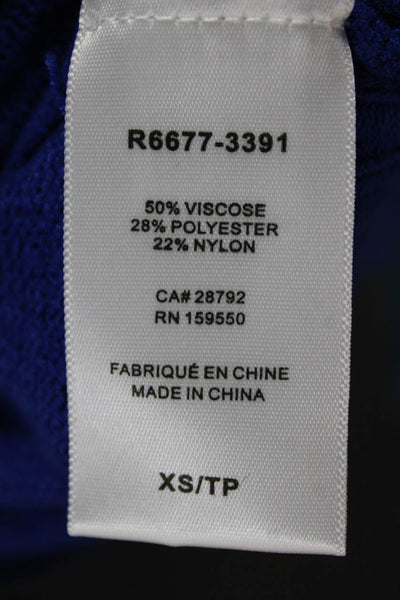 Renuar Women Turtleneck Pullover Sweater Blue Long Sleeve Size XS
