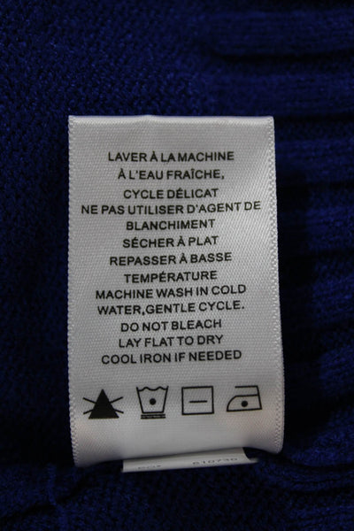 Renuar Women Turtleneck Pullover Sweater Blue Long Sleeve Size XS