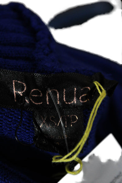 Renuar Women Turtleneck Pullover Sweater Blue Long Sleeve Size XS