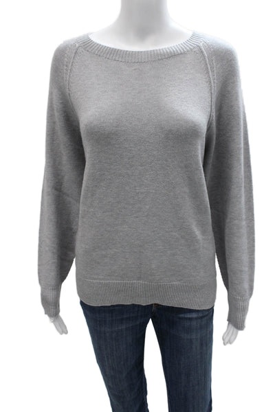 Renuar Womens Pullover Sweater Gray Acrylic Boatneck Long Sleeve Petite Size S
