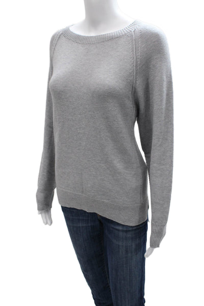 Renuar Womens Pullover Sweater Gray Acrylic Boatneck Long Sleeve Petite Size S
