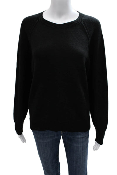 Renuar Womens Pullover Sweater Black Crew Neck Long Sleeve Size S