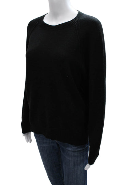 Renuar Womens Pullover Sweater Black Crew Neck Long Sleeve Size S