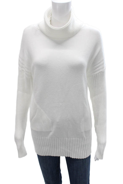 Renuar Women Pullover Cowl Neck Viscose White Long Sleeve Size M