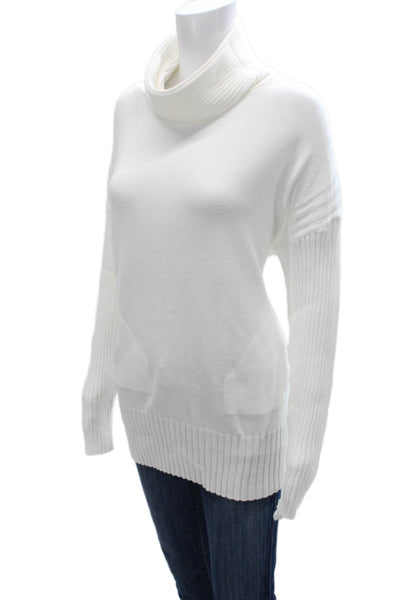 Renuar Women Pullover Cowl Neck Viscose White Long Sleeve Size M