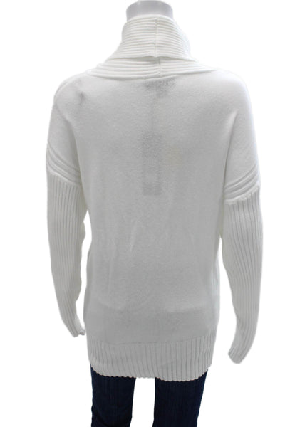 Renuar Women Pullover Cowl Neck Viscose White Long Sleeve Size M