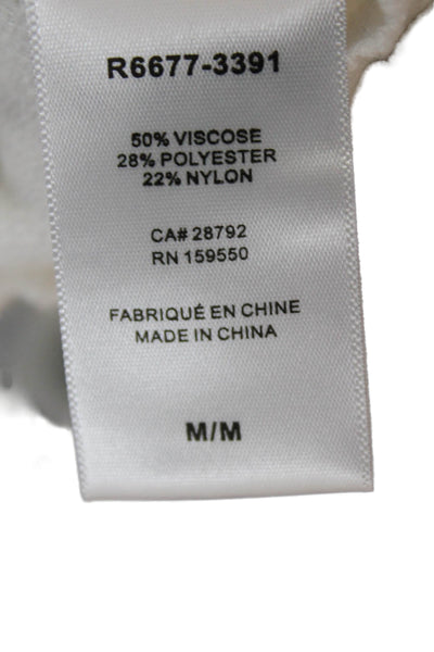 Renuar Women Pullover Cowl Neck Viscose White Long Sleeve Size M