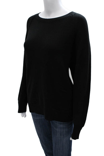 Renuar Womens Pullover Sweater Black Boat Neck Long Sleeve Size L